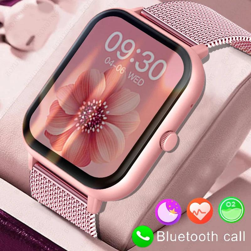 Smartwatch com Dial Personalizado para Mulheres, Chamada, Bluetooth, Música, Toque Completo, Pulseira, Relógio, Android, iOS, Impermeável - Easy Pick