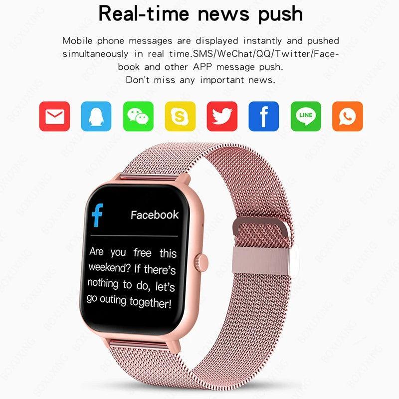 Smartwatch com Dial Personalizado para Mulheres, Chamada, Bluetooth, Música, Toque Completo, Pulseira, Relógio, Android, iOS, Impermeável - Easy Pick